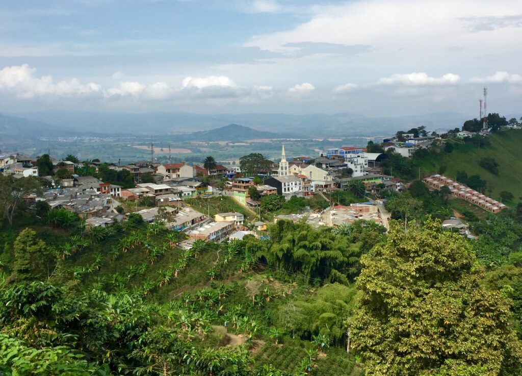 Scenic view of Buenavista, Colombia, and its coffee plantations.